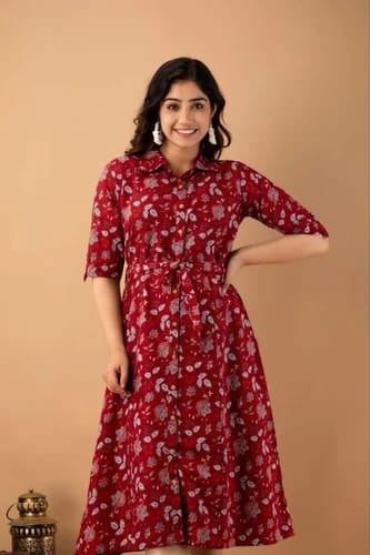 Women A-line marron  Dress