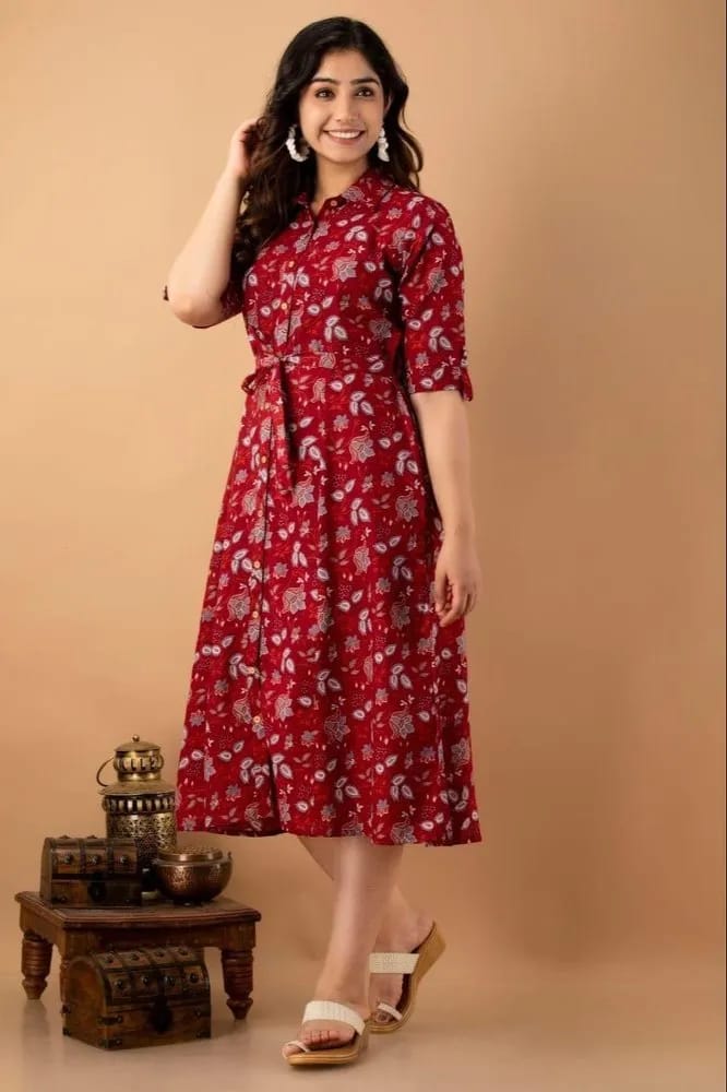 Women A-line marron  Dress