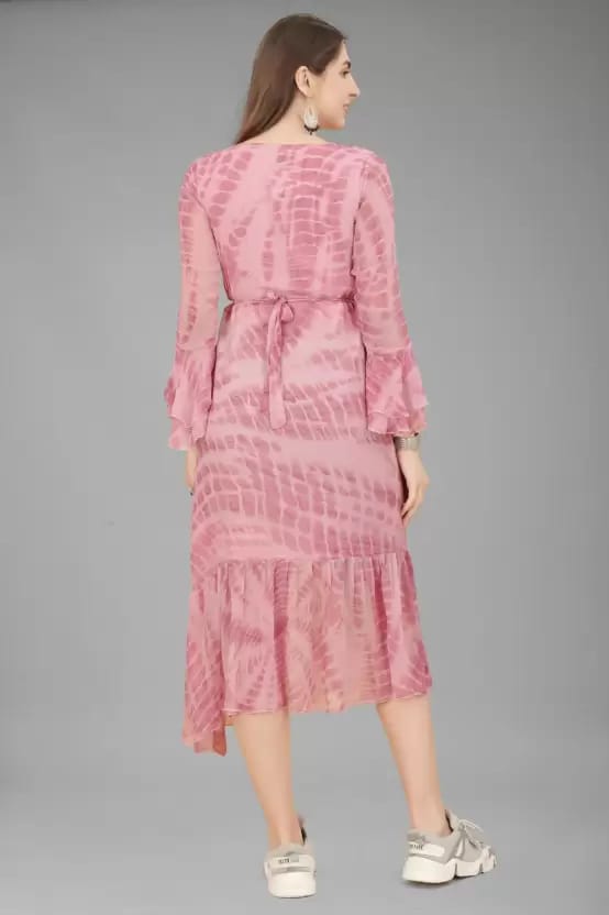 Women A-line Pink Dress