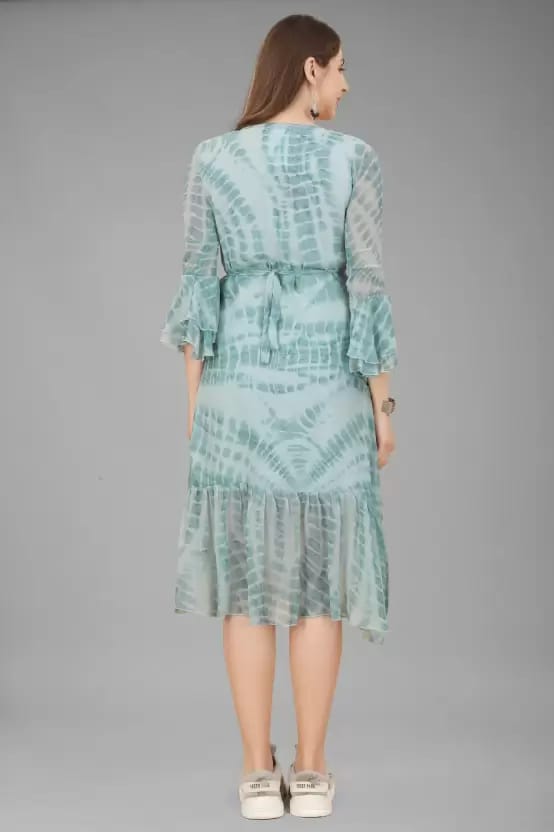 Women A-line Blue Dress