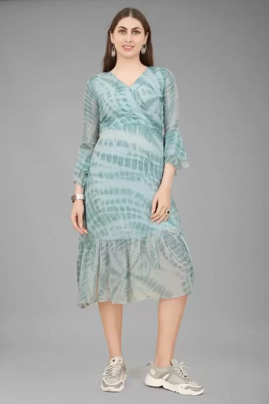 Women A-line Blue Dress