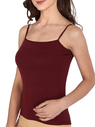 Women's Cotton Hosiery Half Slip Camisole Maroon