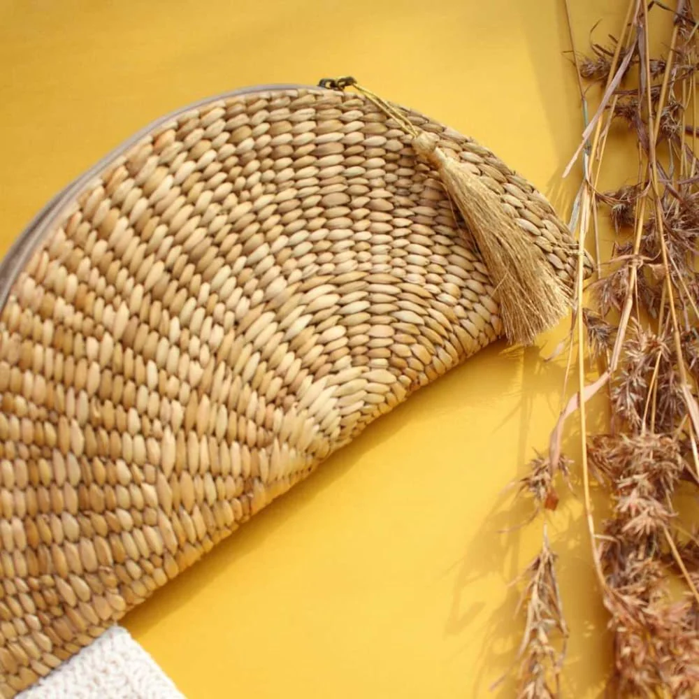 Kauna reed – Handmade Eco friendly 14” Handbag – Natural Grass – Glossy  touch | eBay
