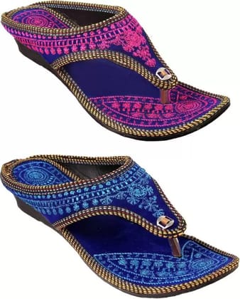Women Pink, Navy Flat