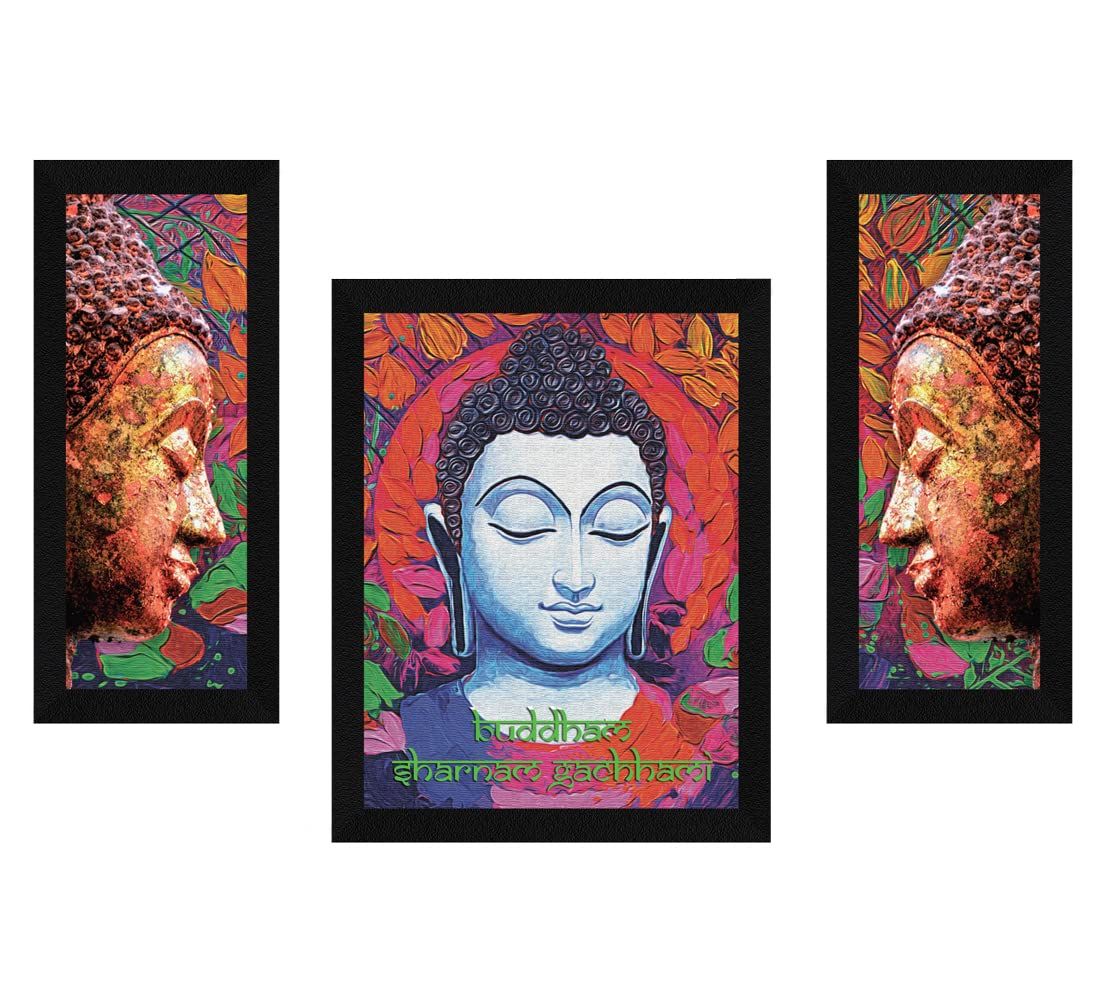 ArtX Paper Feng Shui Wall Art Painting For Living Room, Multicolor, Traditional, 13 X 22 Inches, Set of 3