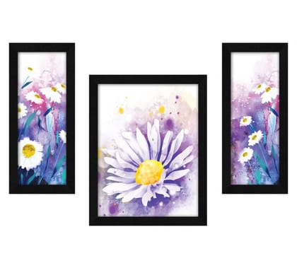 ArtX Paper Watercolor Flower Wall Art Painting, Multicolor, Floral, 13 X 22 Inches, Set of 3