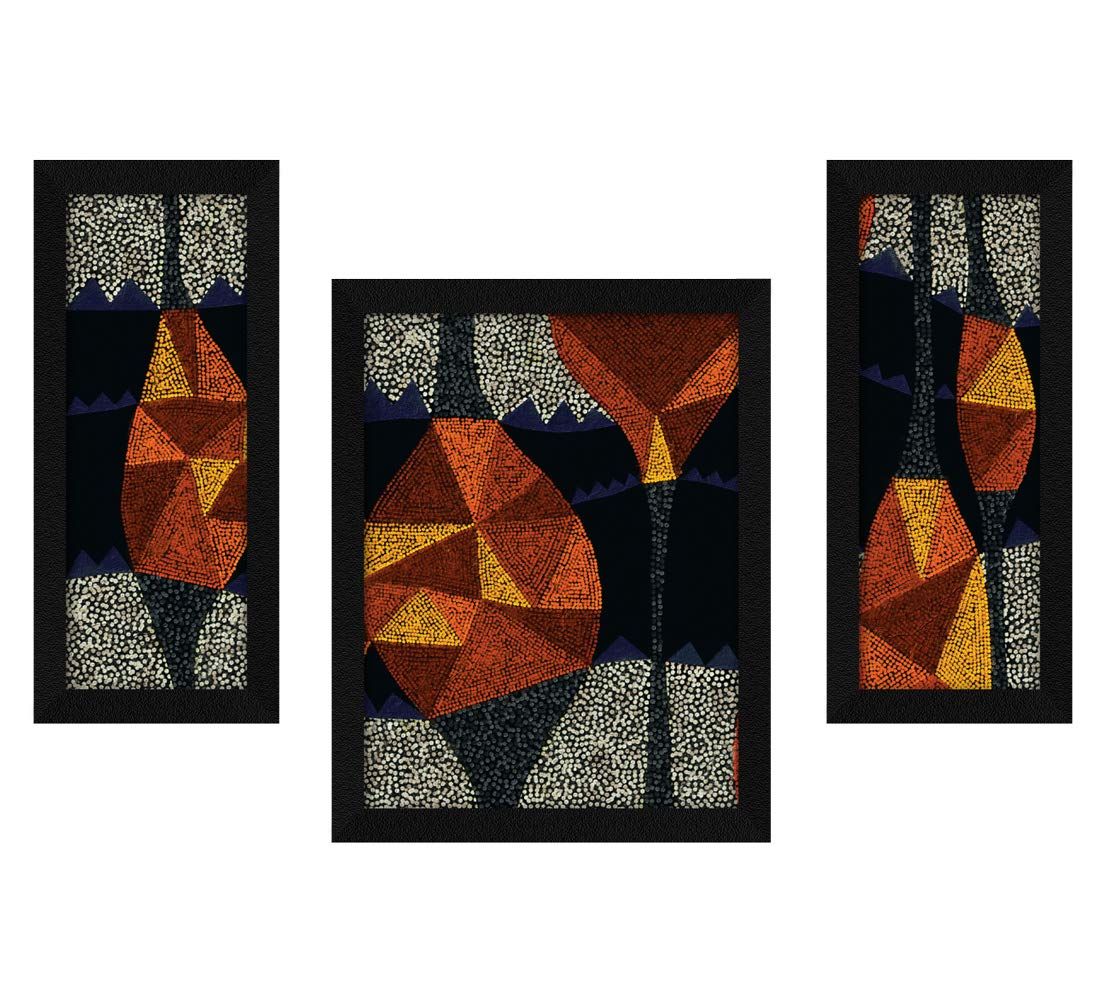 ArtX Paper Abstract Wall Art Painting, Multicolor, Modern, 22 X 13 inches (combined), Set of 3
