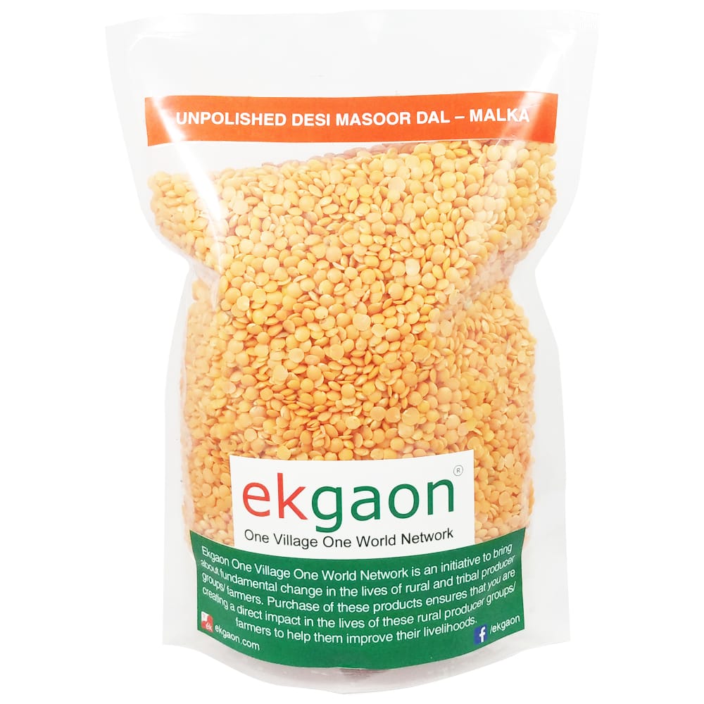 Unpolished Desi Masoor Dal - Dhuli (Washed & Split Red Gram) 1 Kg