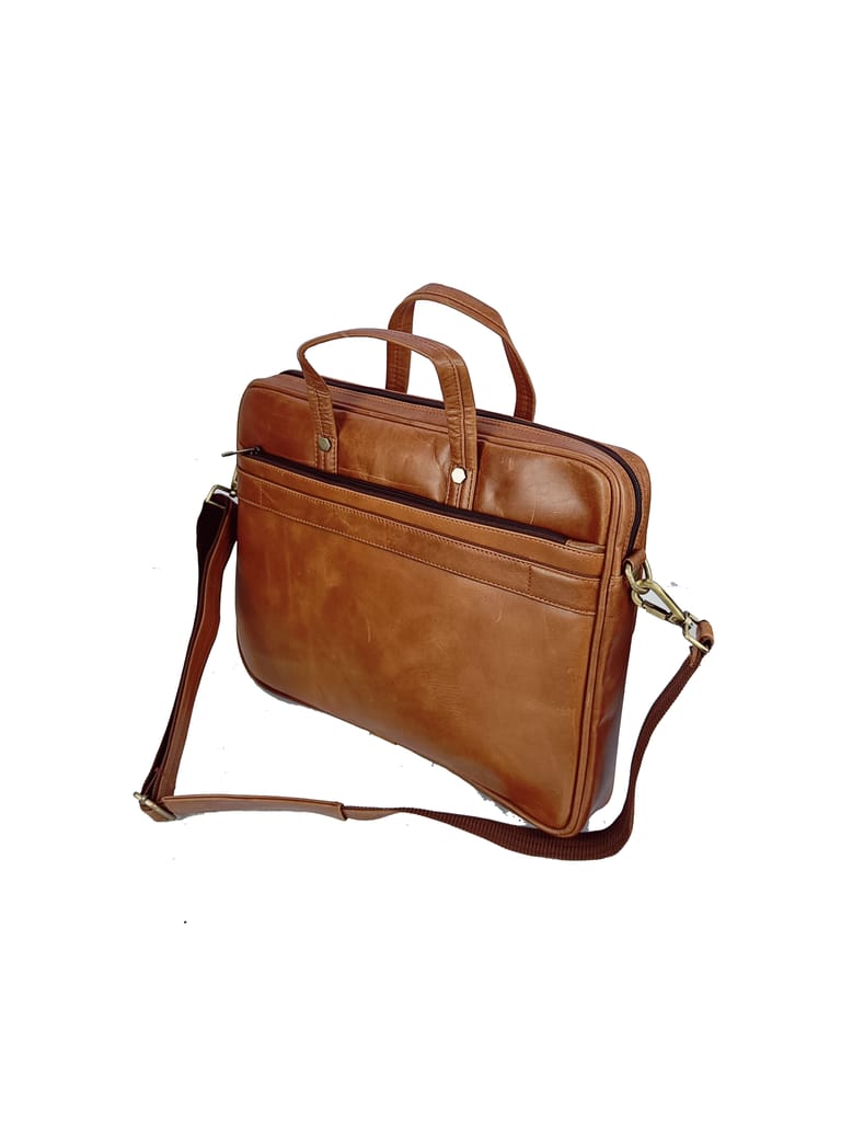 FHS Genuine Leather Laptop cum Messanger Bag with Comfortable Grip Hand Holds