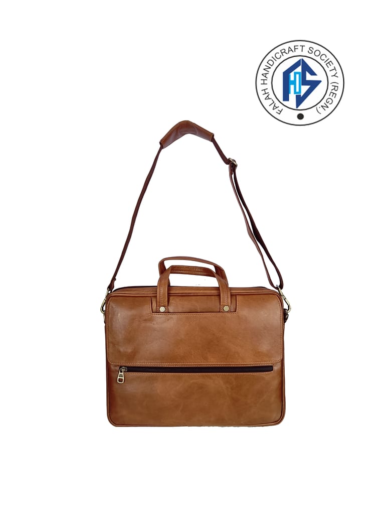 FHS Genuine Leather Laptop cum Messanger Bag with Comfortable Grip Hand Holds