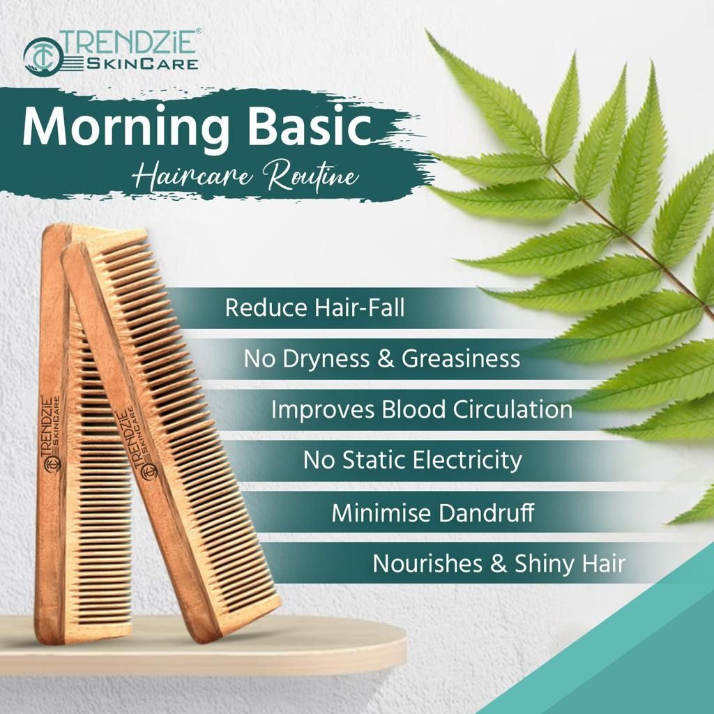Trendzie Care Neem Wood Comb for Hair Growth, Control Hair Fall & Dandruff