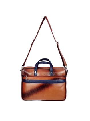 FHS Genuine Leather Office Bag - Brown  | Laptop bag for Men