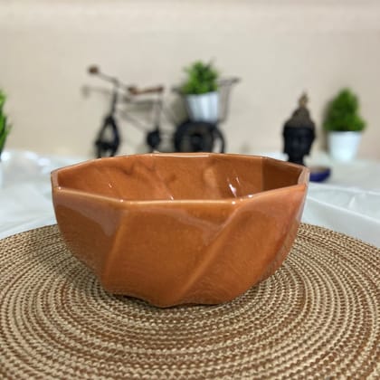 CERAMIC DINING Studio Collection Orange Rustic Glazed Large Ceramic 1250ML Serving Bowl || Designer Bowl||