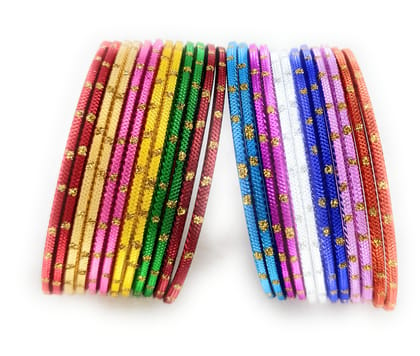 SBS Multicolor Zari Dots Metal Bangles set of 24 bangles for Girl Child