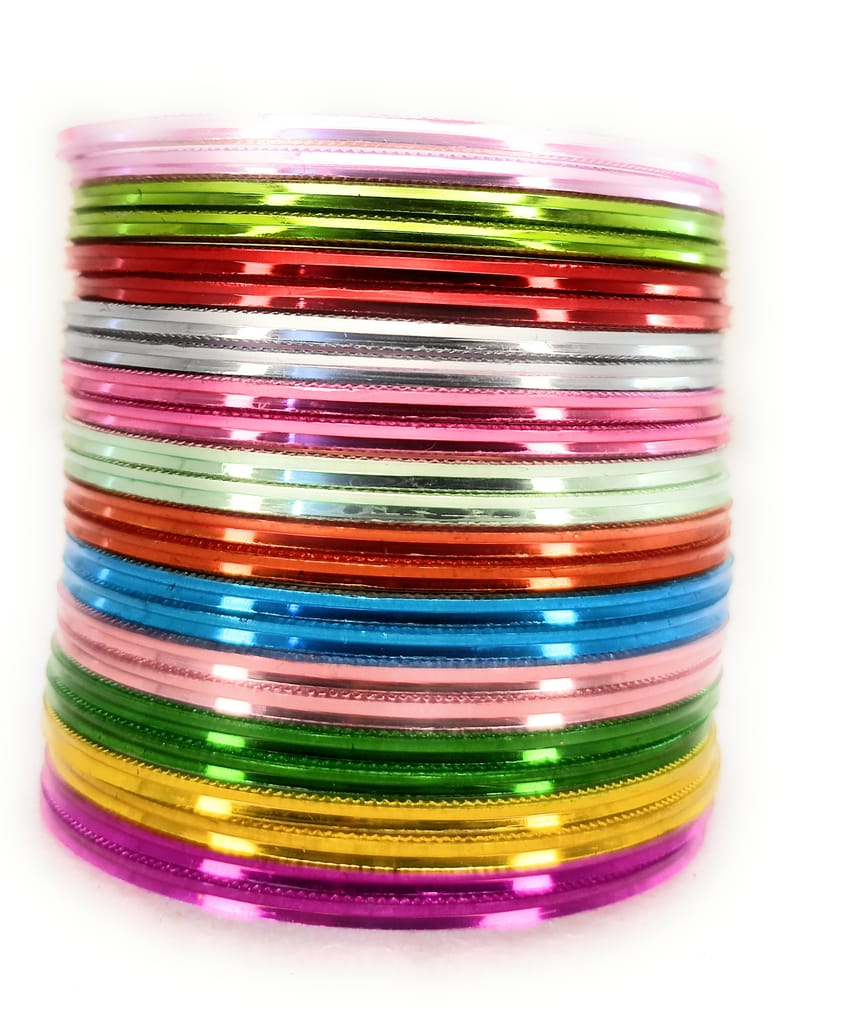 SBS Multicolor Glossy Finish Metal Bangles set of 24 bangles for Girl Child - Bangles & Bracelets | Buy online on ZillyBuy