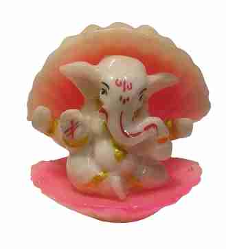 Ganesh Jee Marble Religious Gift Vastu Showpiece Gift Items Car Dashboard Decorative Showpiece - 5 cm  (Multicolor)