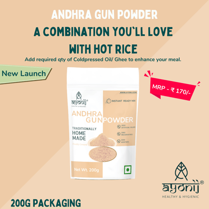Ayonij Homemade Gun Powder | Andhra Kandi Pudi | 200g