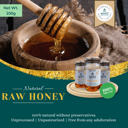 Ayonij 100% Natural Raw Honey - 200g | Pack of 2 bottles