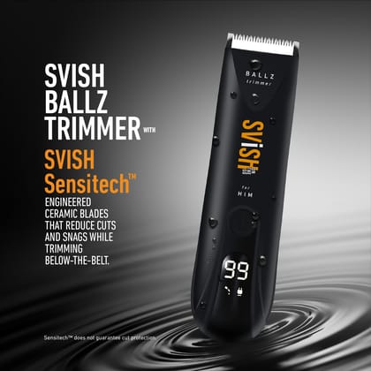 Svish On The Go Ballz Trimmer for Men|Groin & Pubic Hair Area |Sensitech™ Technology |100% Waterproof