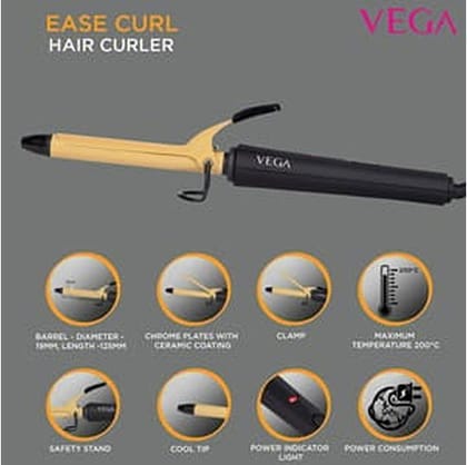 Vega Hstlr Vhch-01 Curler Black And Brown Hair Straightener 1 pc