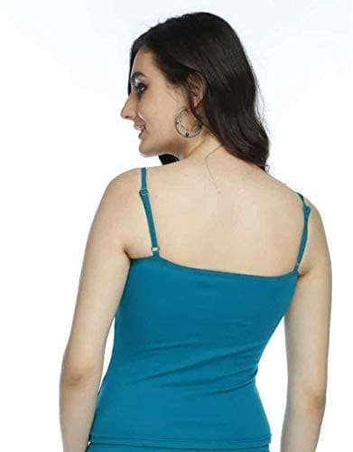 Cotton Camisole Slip with Adjustable Straps - Turquoise