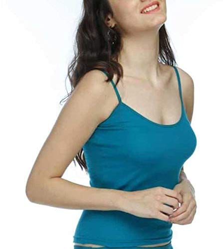 Cotton Camisole Slip with Adjustable Straps - Turquoise