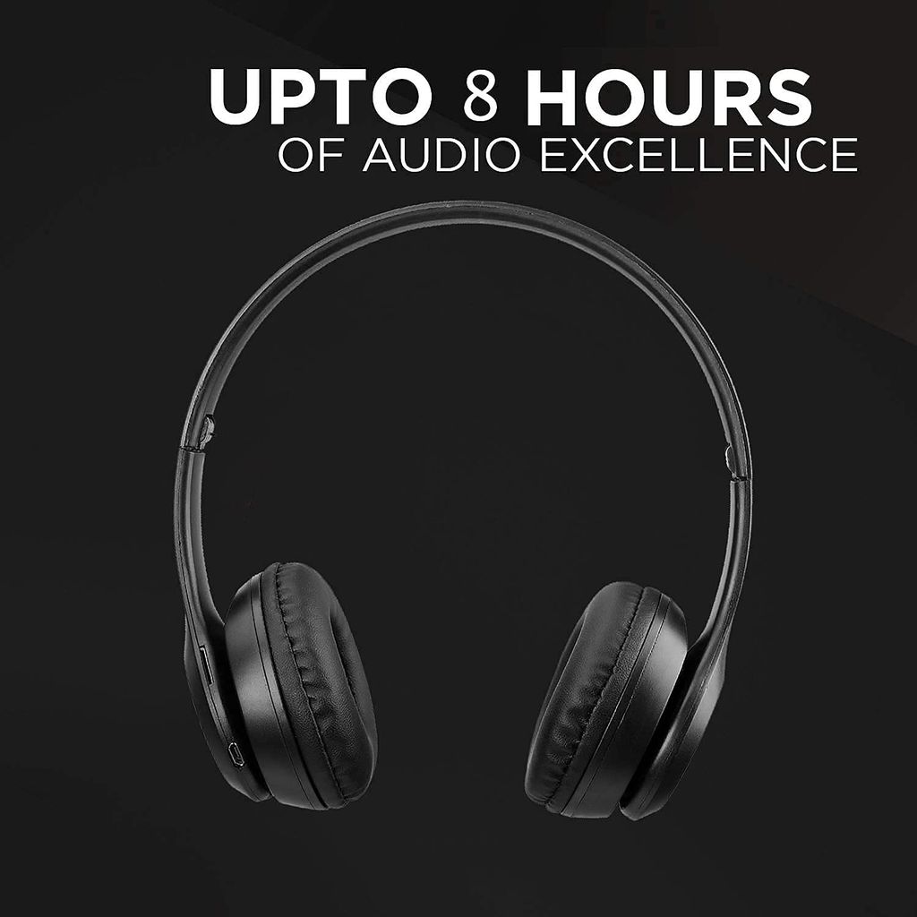 G2L P47 Wireless Bluetooth Headphones 5.0+EDR with Volume Control, HD Sound and Bass, Mic, SD Card Slot with Aux Connected Slot.