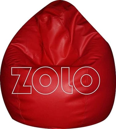 ZOLO CV3 XL/XXL - Leatherette Bean Bag - Black - Brown - Red - Without Beans - Cover Only (2XL Red)
