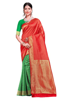 ATTIRIS Women's Banarasi Silk Woven Design Saree with Blouse Piece (0.8m) ATTIRIS Women's Banarasi Silk Woven Design Saree with Blouse Piece (0.8m)