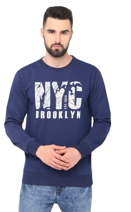 ATTIRIS Men's Cotton Round Neck Full Sleeve Pullover Sweater/ Sweatshirt