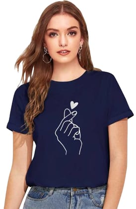 ATTIRIS Women's Cotton Printed Regular Fit Waist Length Round Neck T-Shirt