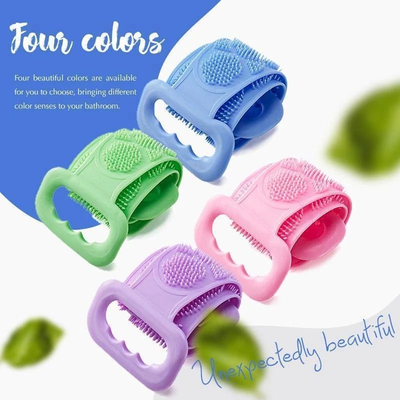 Trendzie Care Silicone Body Back Scrubber Bath Belt Double Side Brush (Multicolors)
