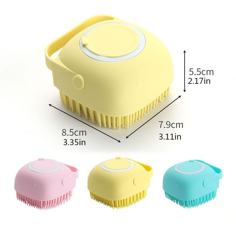 Trendzie Care Silicone Bath Body Brush Shower Scrubber with Dispenser for Men, & Women (Multicolors)