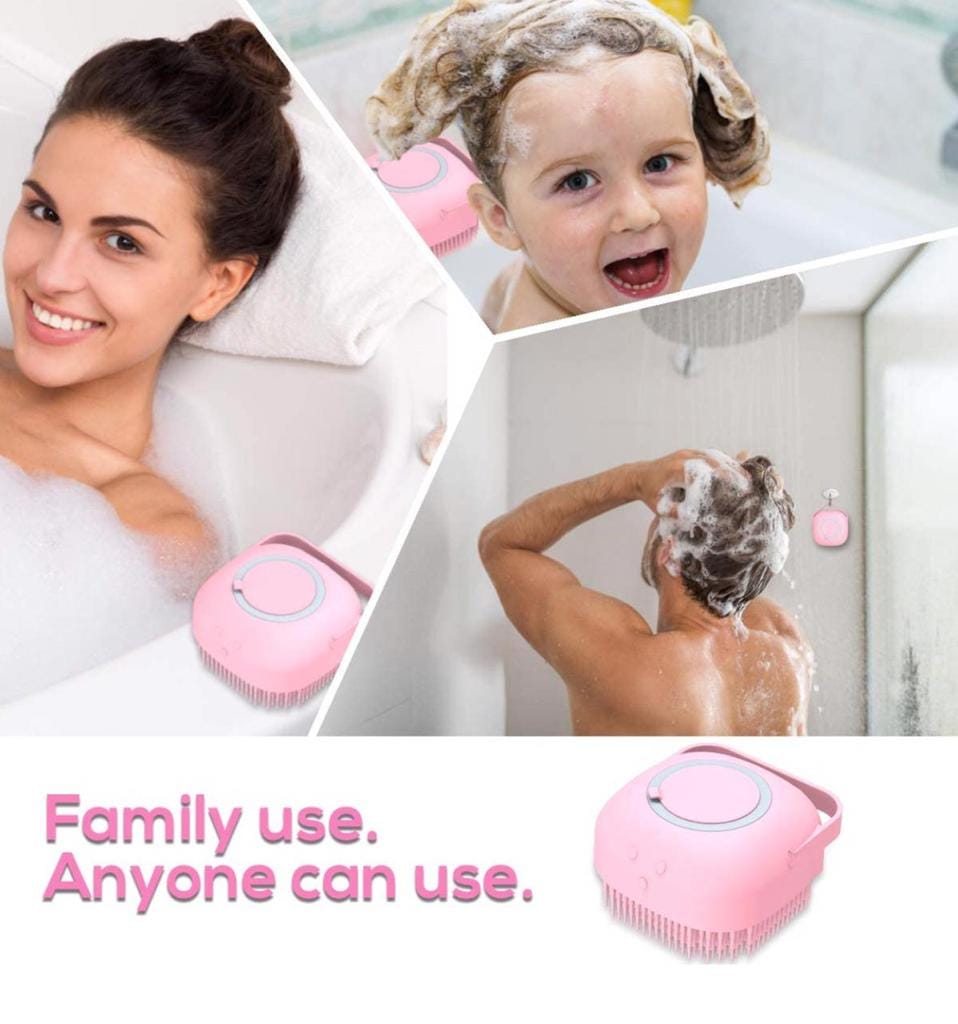Trendzie Care Silicone Bath Body Brush Shower Scrubber with Dispenser for Men, & Women (Multicolors)