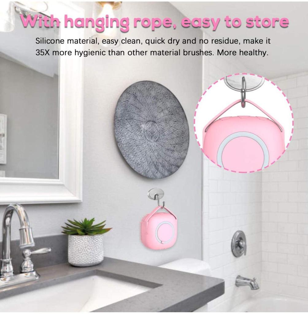 Trendzie Care Silicone Bath Body Brush Shower Scrubber with Dispenser for Men, & Women (Multicolors)