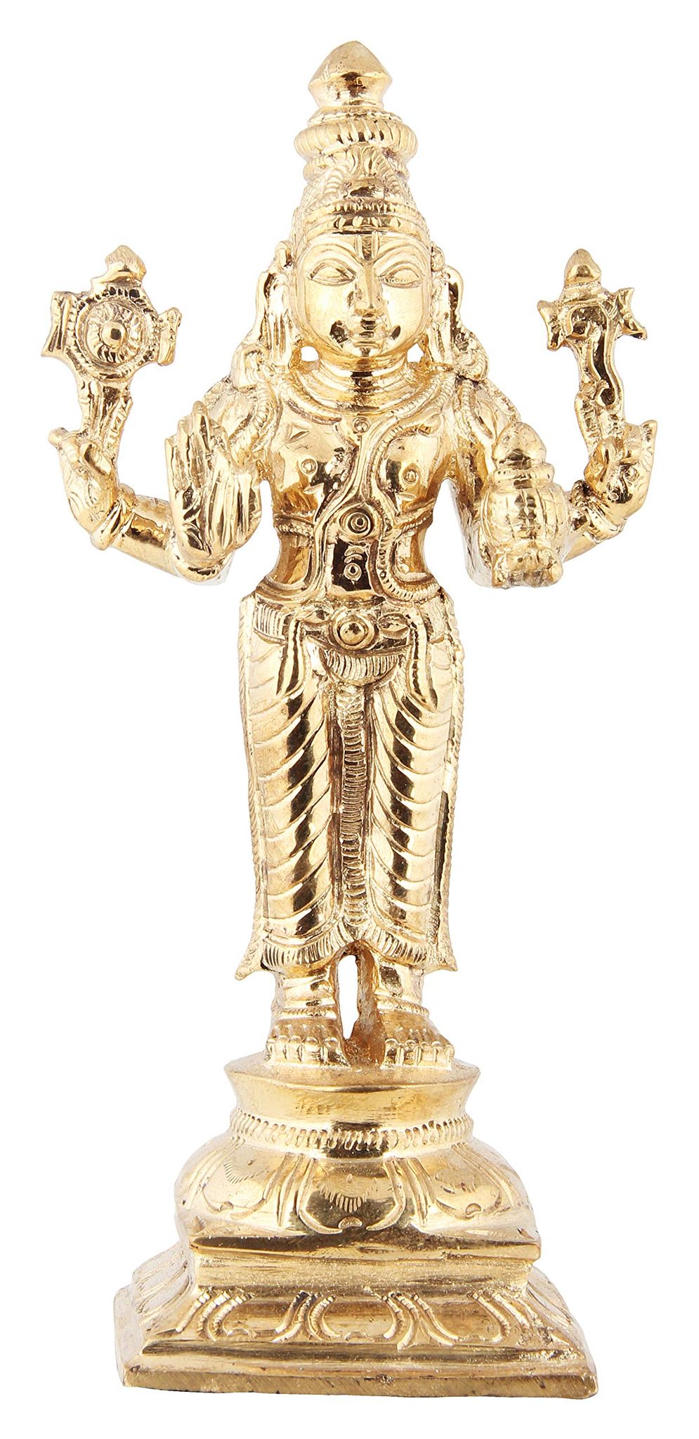 Poompuhar Bronze Dhanvanthiri Idol (12 inch, Yellow)