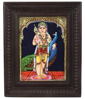 Poompuhar Murugar Tanjore Painting (Gold Foil Work, Multicolor,12x10 inch tanjore painting) Poompuhar Murugar Tanjore Painting (Gold Foil Work, Multicolor,12x10 inch tanjore painting)