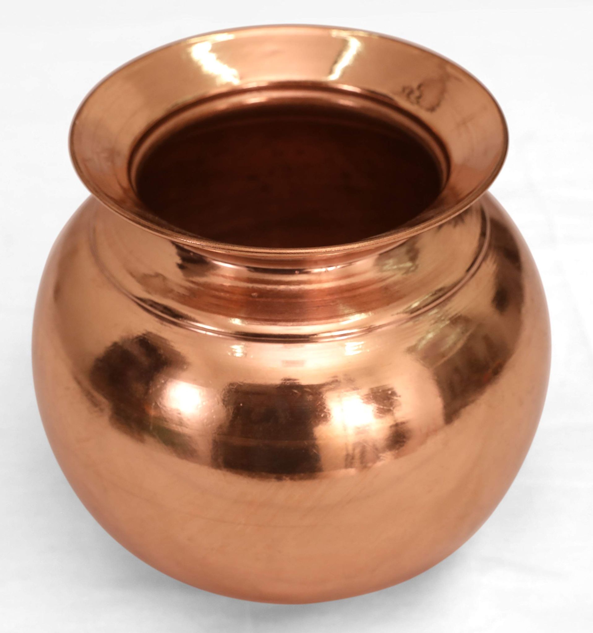 Poompuhar Copper Apple Pot (3 inchX5.5 inchx7 inch)