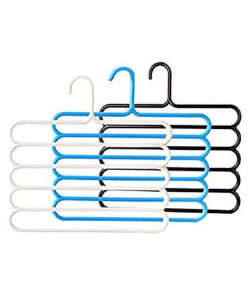 SNR 5 Layer Pants Scarf Hangers for Wardrobe Pack of 3 (Multi)