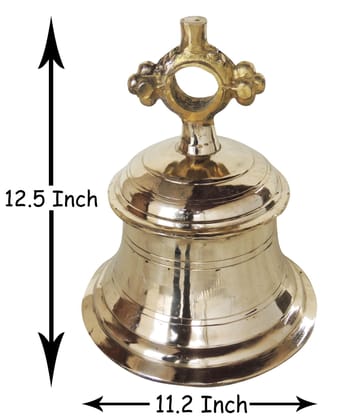 Brass Temple Hanging Bell ,Ghanta (12 Kg) - 11.2*11.2*12.5 inch (Z493 O)