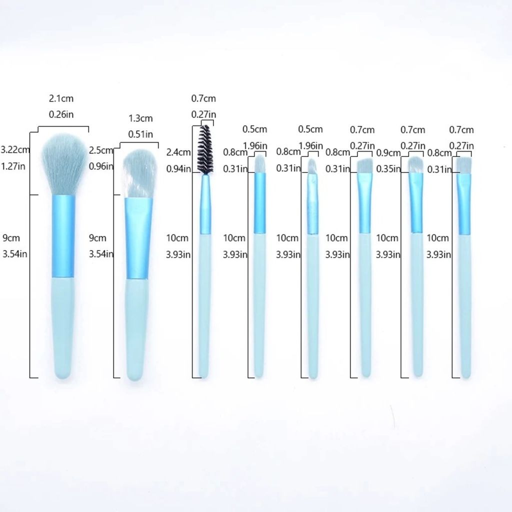 Trendzie Care Professional Makeup Brush Set (8-Pcs) Multicolors