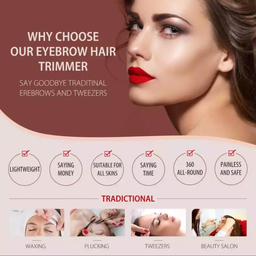 Trendzie Care 2 in 1 Electric Eyebrow Trimmer I Painless Eye Brow Epilator For Women I Portable Facial Hair Removal Shaver