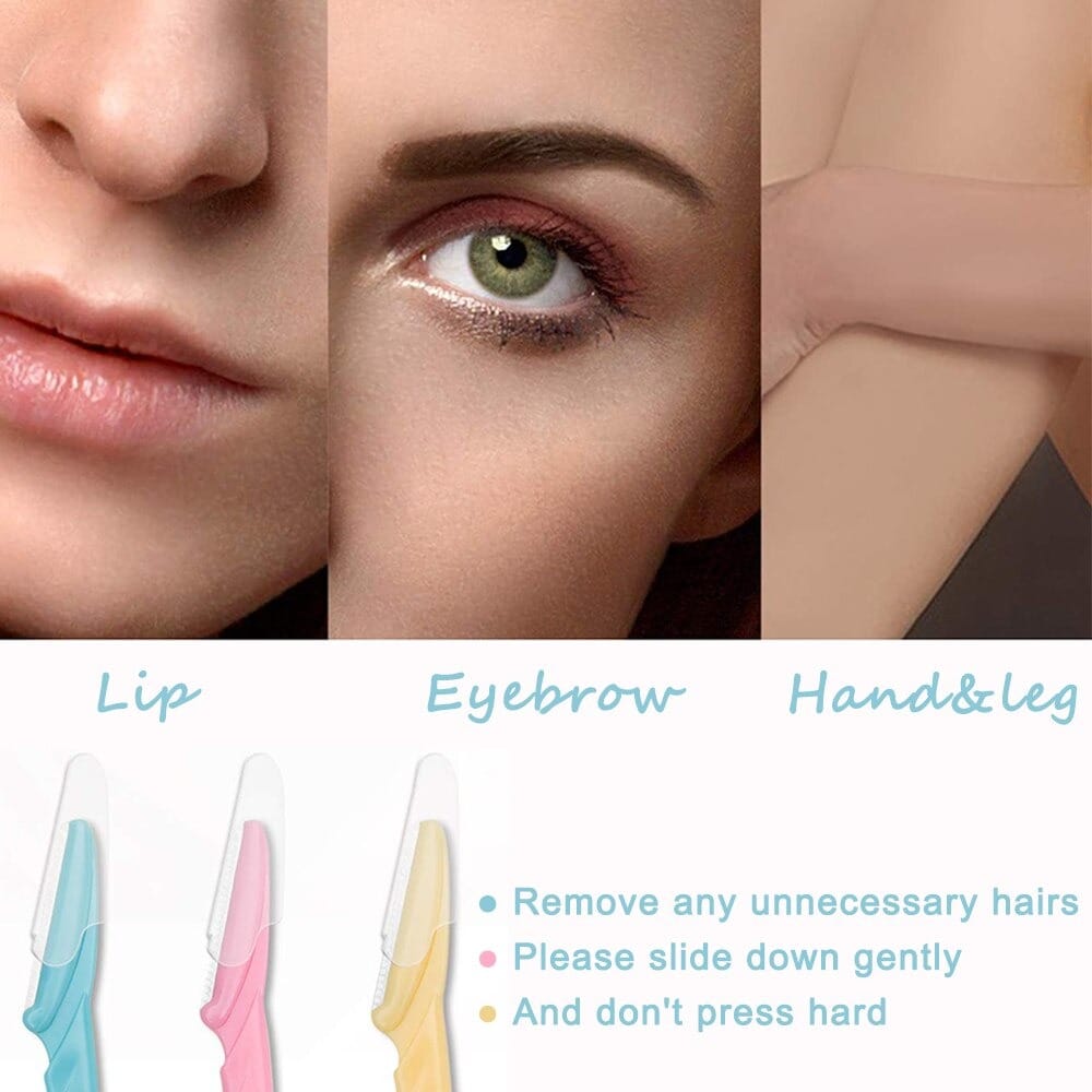 Trendzie Skin Care Facial Hair/Eyebrow Hair Razor Epilation Tool for Women Pack of 3 (Multicolors)