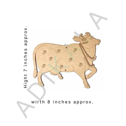 Pichwai Cow Engraved Set of 6 Cutout Design for Diwali | Dussehra | Rangoli | Pooja | Festival Gift | Wedding Decorations (8x7 INCHES)
