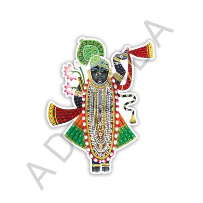 Pichwai Shrinathji Cutouts Mdf small | Pooja | Home Decoration | Pichwai Shrinath Ji | Mdf Printed Design | Shri Krishna MDF | Temple | Craft Making Product- 4 Inches