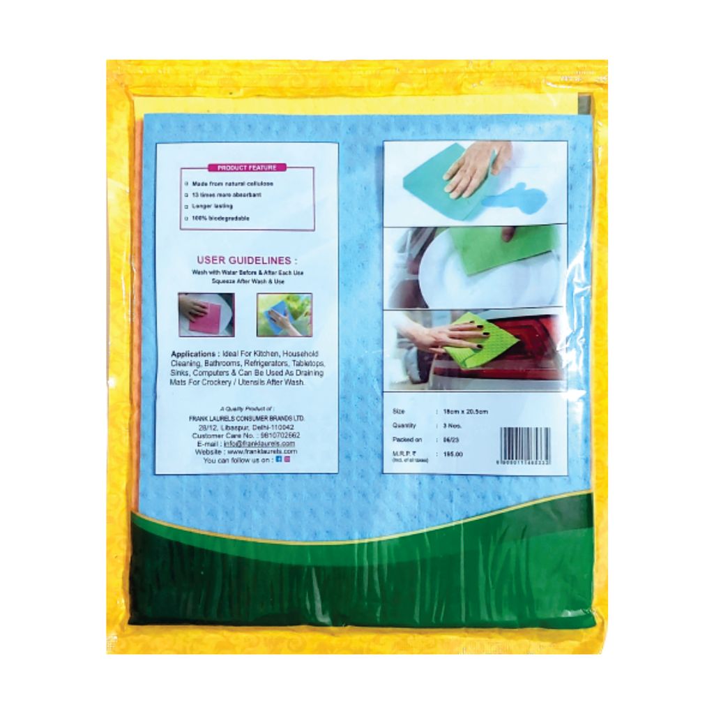 LAURELS® - Swiszwipe Sponge Multipurpose Foam Wipes: Easy-to-Use Cleaning Solution (Pack of 3)