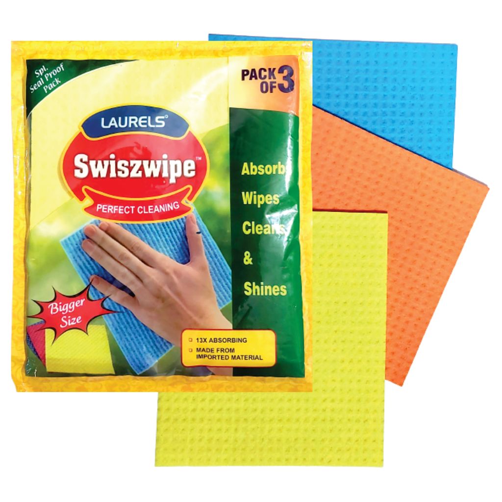 LAURELS® - Swiszwipe Sponge Multipurpose Foam Wipes: Easy-to-Use Cleaning Solution (Pack of 3)