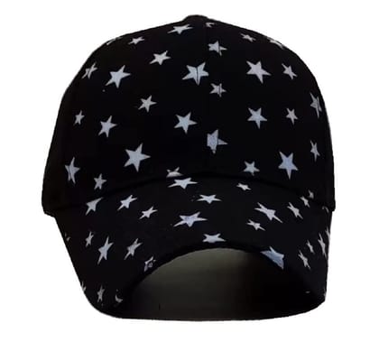 ATABZ Sports Cricket Outdoor hat Star Pattern Head caps for Boys Black