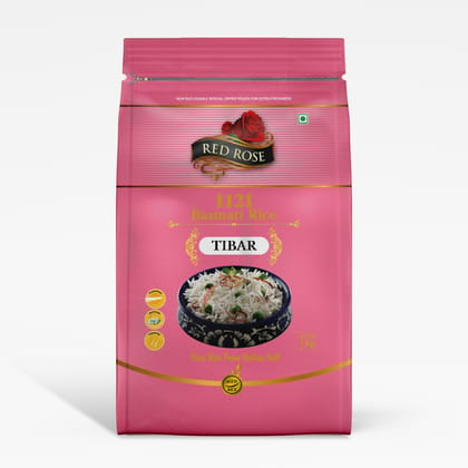 Red Rose Tibar Basmati Rice, Perfect for Everyday Use, Aromatic and Fluffy Grains, 1 KG