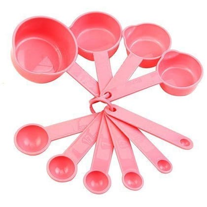 Sakoraware 10 pcs Measuring Cups Measuring Cup Spoons Set with Ring Holder Multi Function Kitchen Baking Tool Accessory for Baking, Cooking, Cake, Random Color